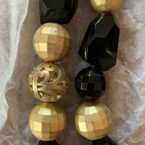 Black & Gold Necklace and Earring Set - Picture 2 of 7